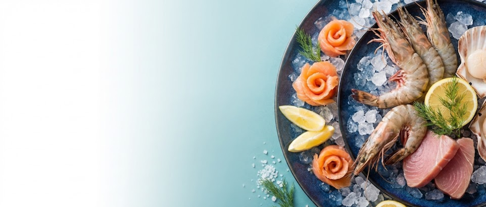 IQF prawns and fish